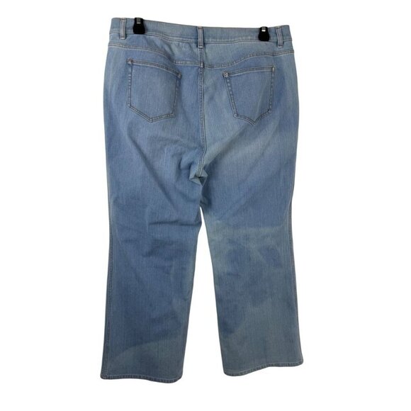 Lafayette 148 Light Wash Blue Denim Jeans Cropped Wide Leg Size 12 GUC READ - Picture 3 of 11